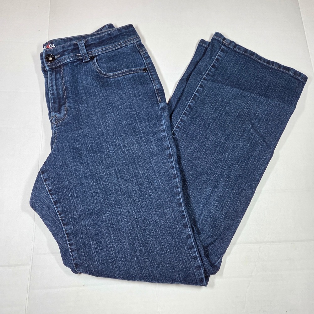Style & Co Women Dark Wash Sequin Embellished Bootcut Jeans Size 10